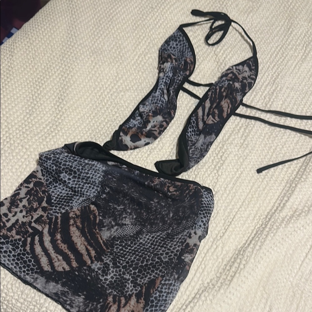 Edikted Animal Print mini skirt Set